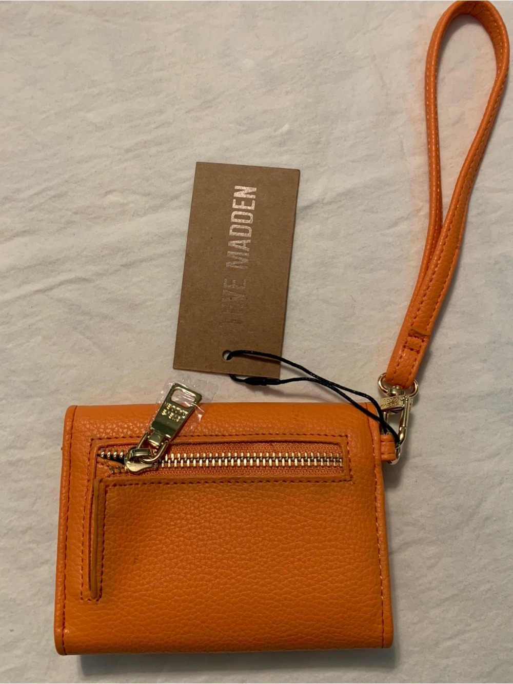 Steve Madden Orange Pebbled Wristlet Wallet